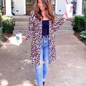 Leopard Print Cardigan Long